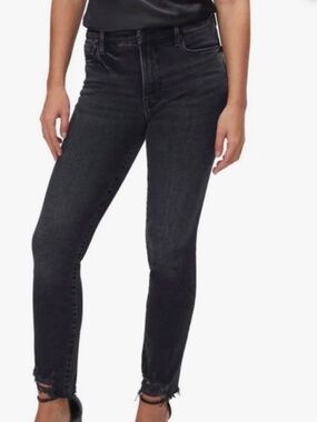 Good American Good Classic Chewed High Waist Ankle Skinny Jeans 14/32